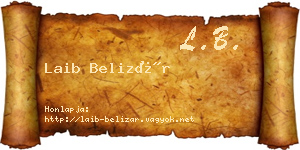 Laib Belizár névjegykártya